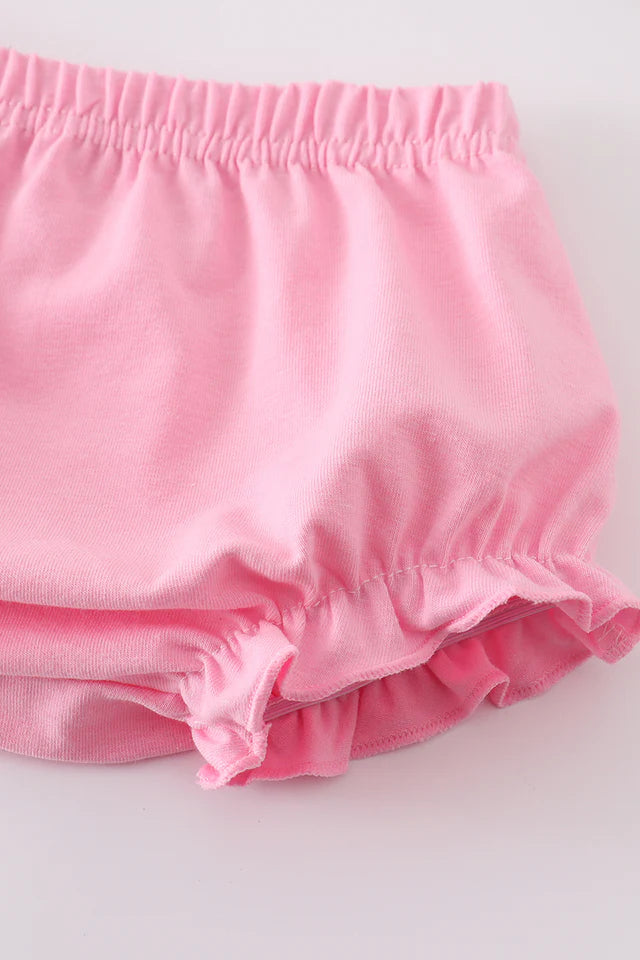pink ballet embroidery bloomer set