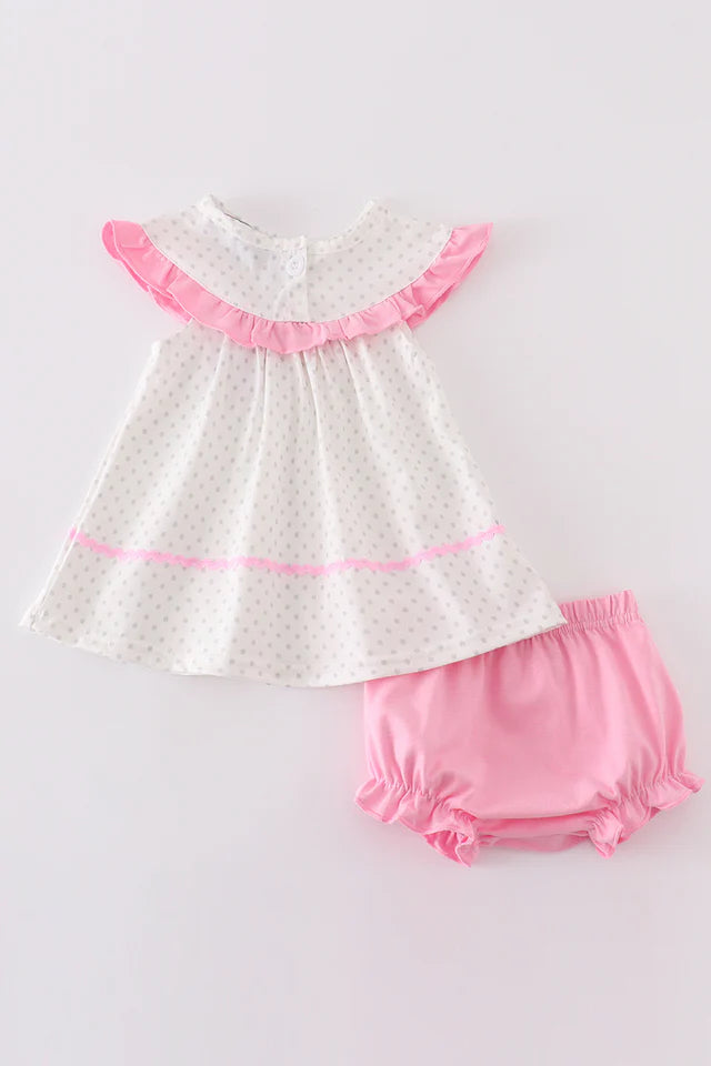 pink ballet embroidery bloomer set