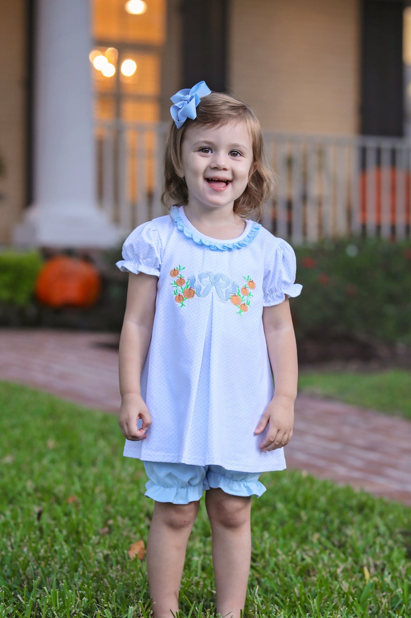 pumpkin embroidery bloomer set