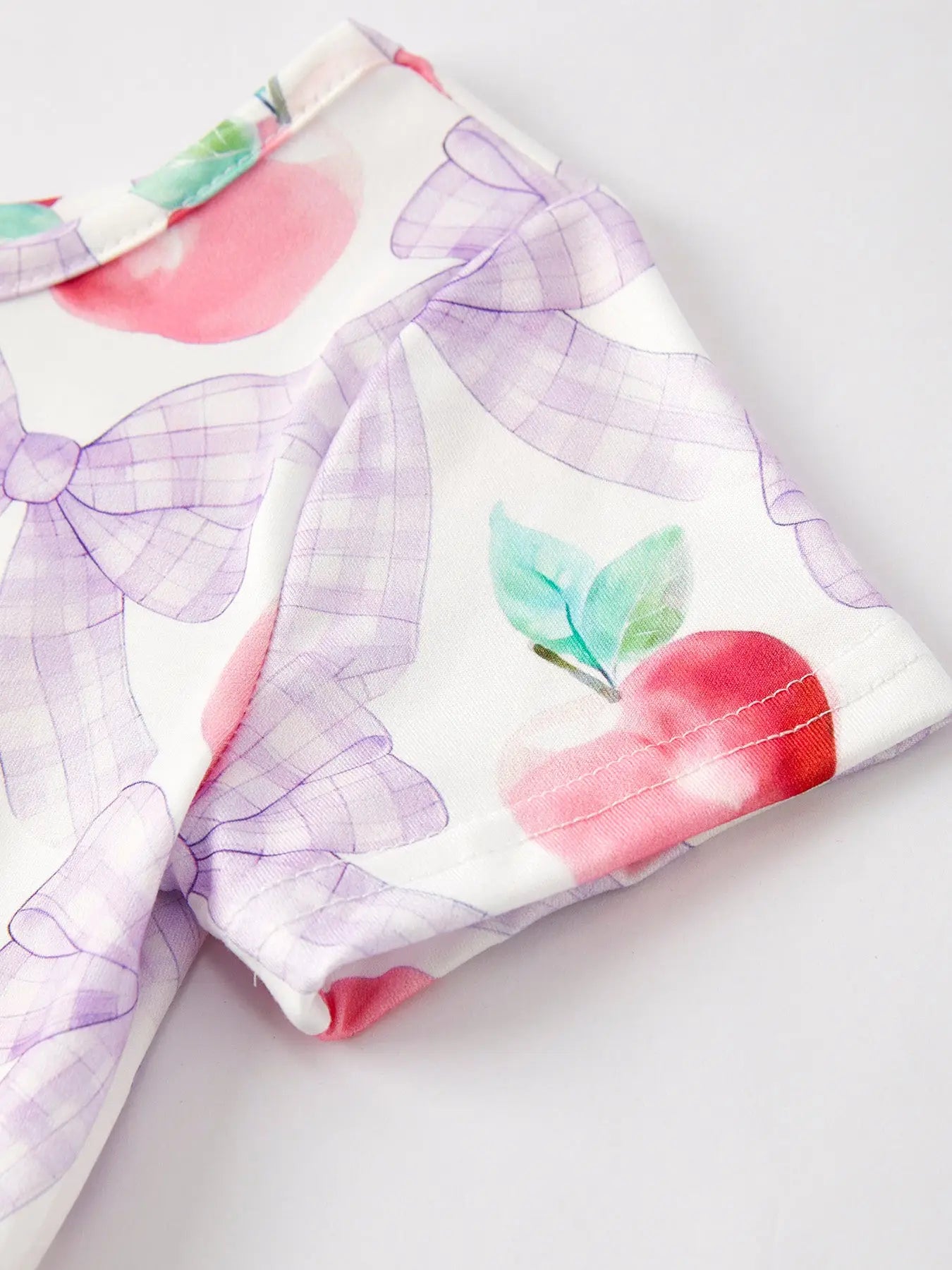 purple bow apple twirl dress