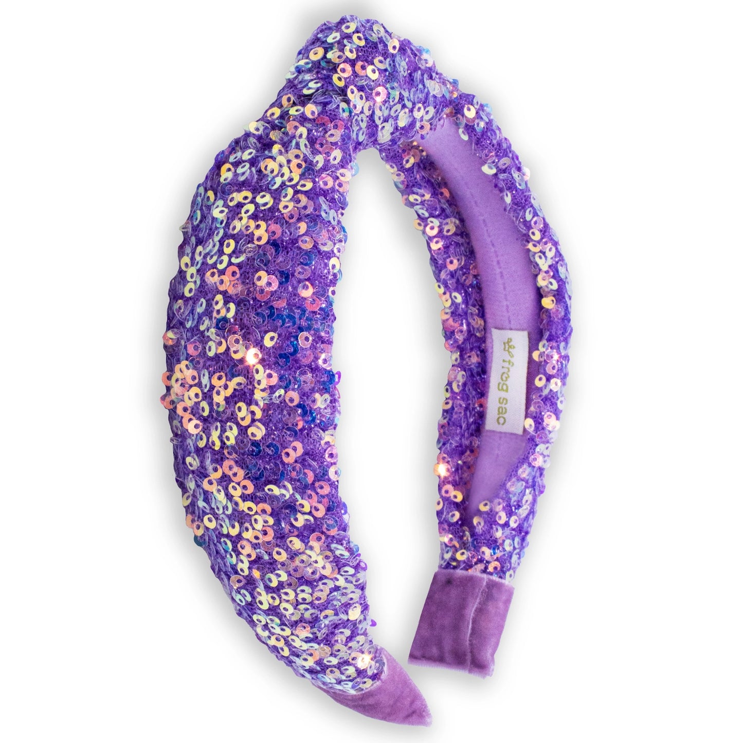 purple sequin knotted headband