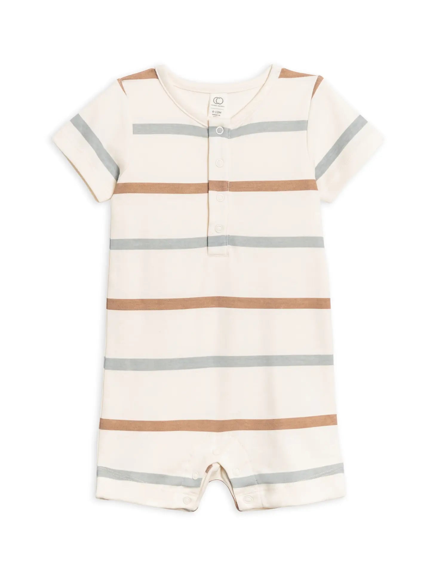 organic short sleeve romper- rye