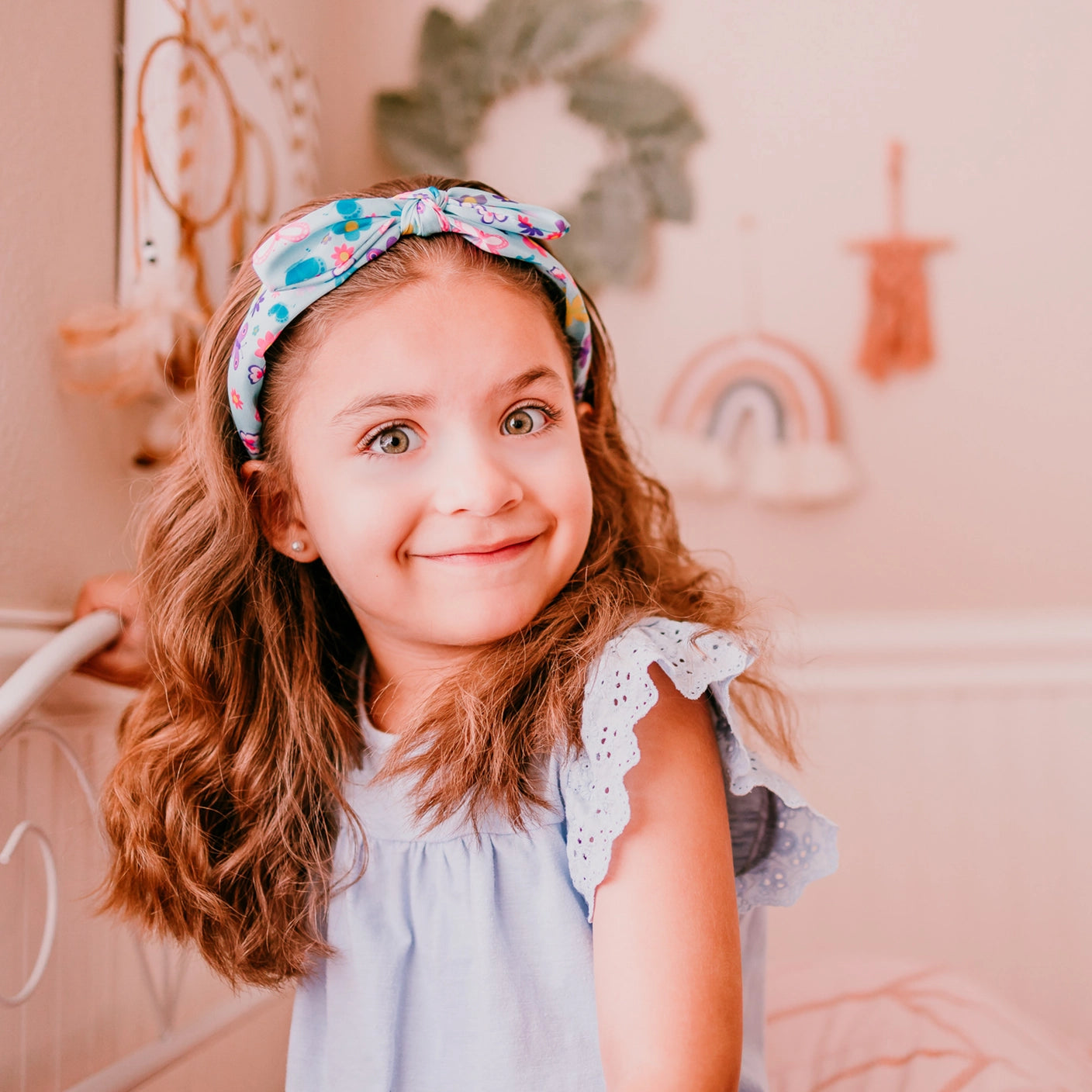 blue butterfly headband
