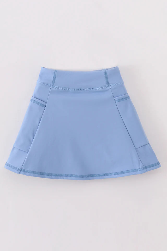sky blue active tennis skort