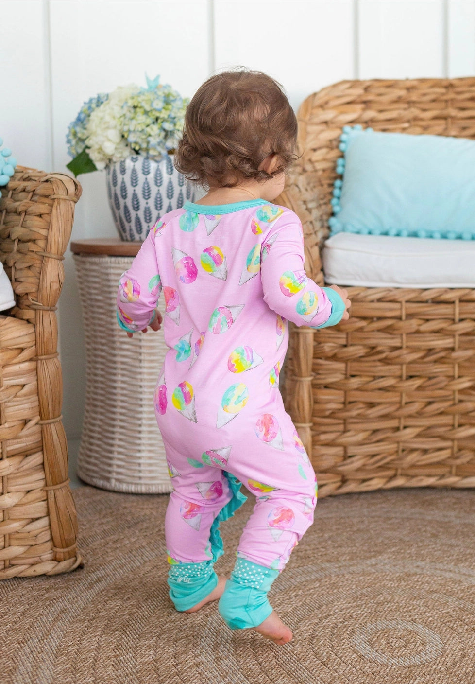 snowcone zipper onesie pajama