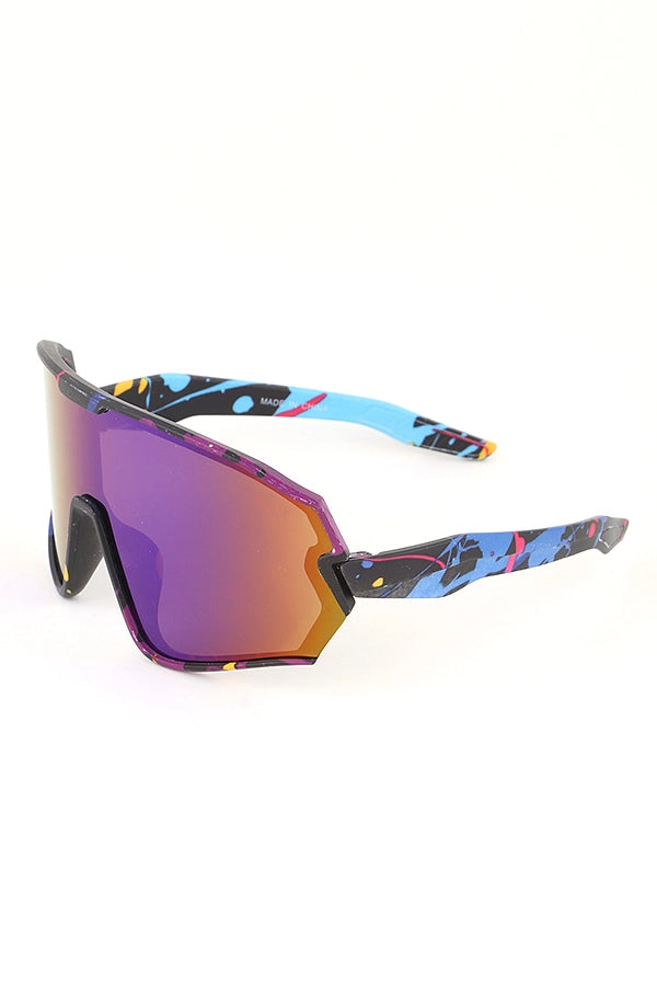 sports sunglasses- splattered
