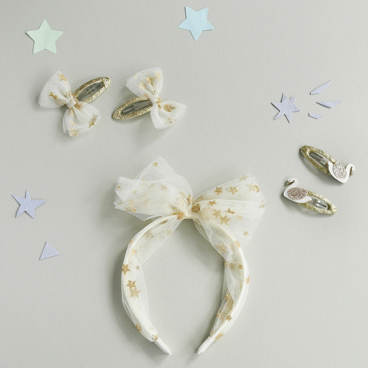 wish upon a start tulle bow clips