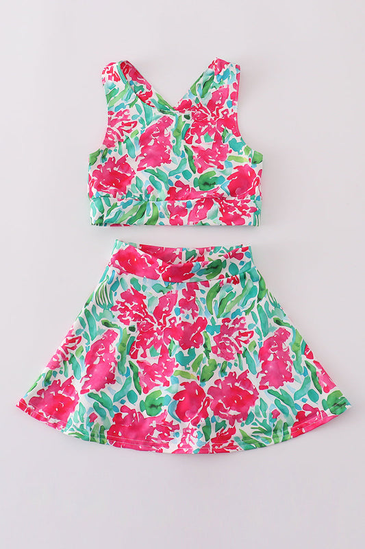 pink paradise workout tennis set