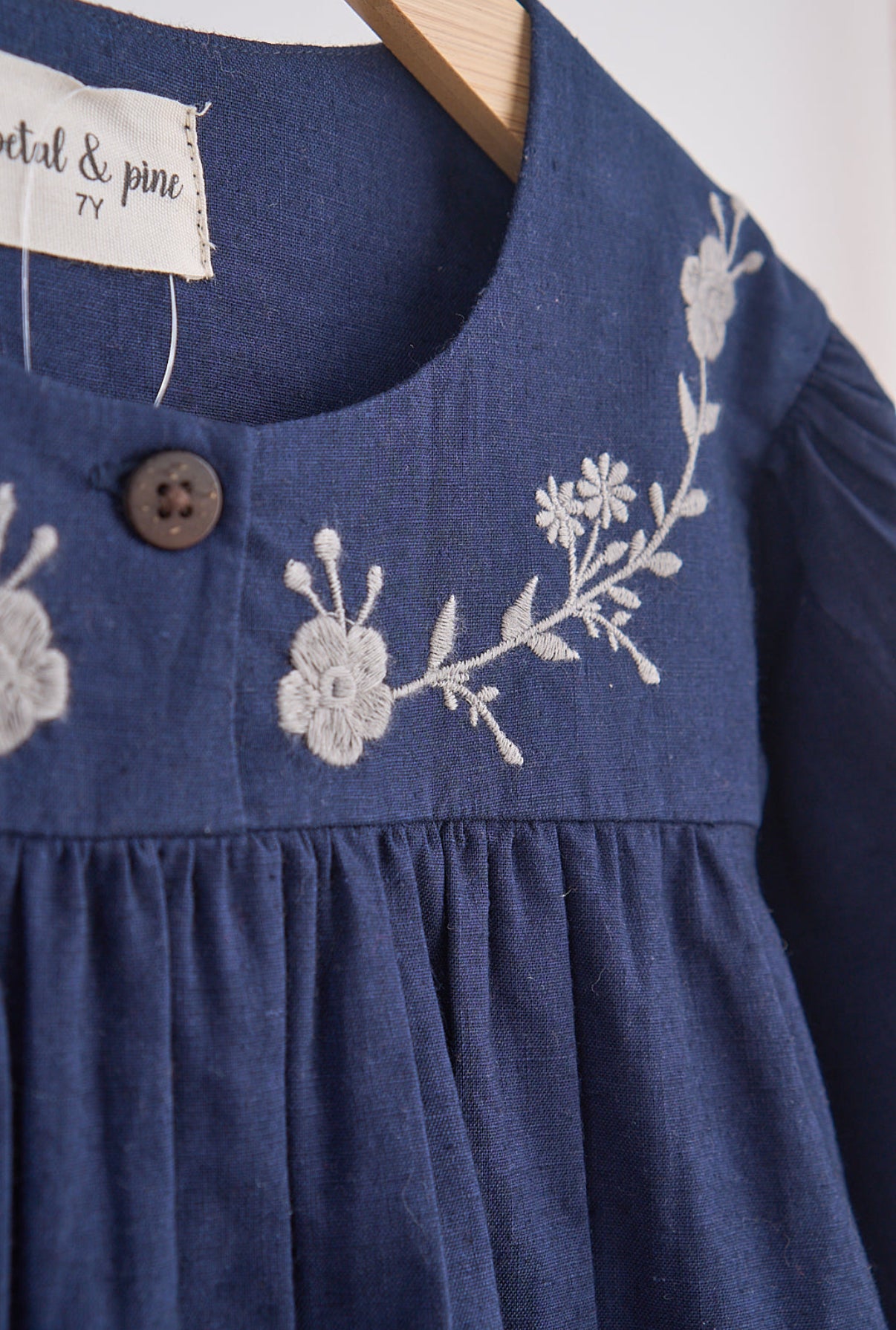 Navy floral embroidered dress