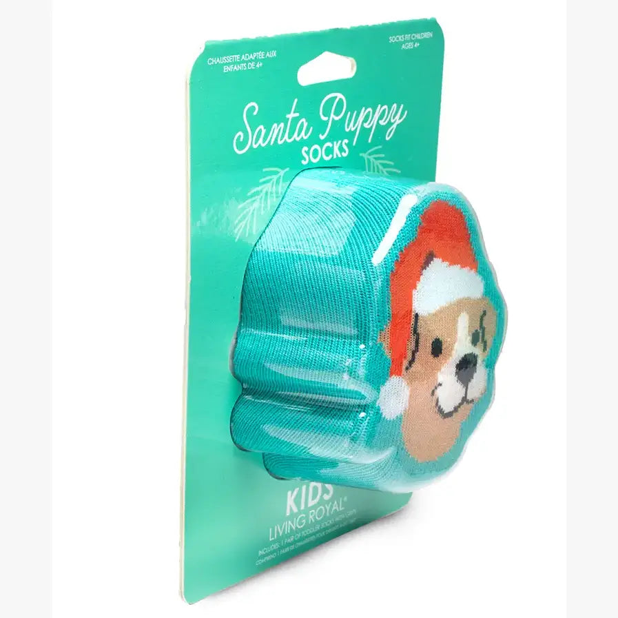 3D santa pupp socks