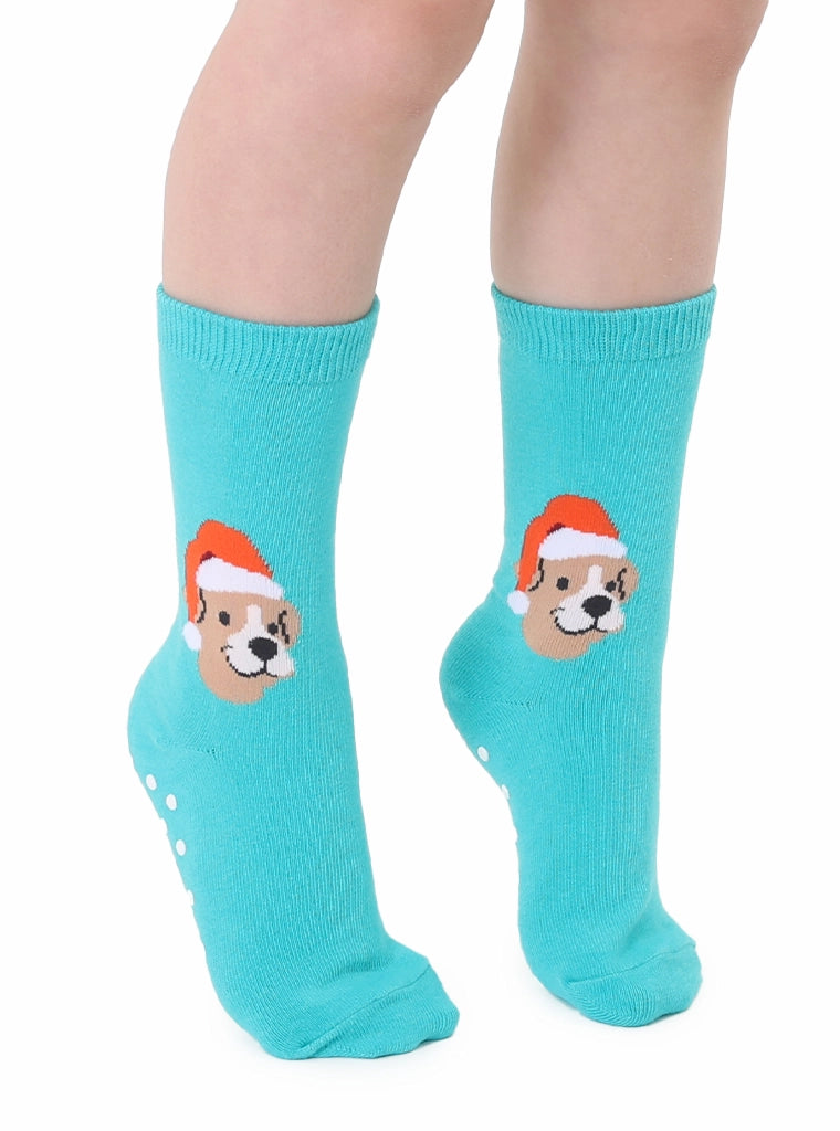 3D santa pupp socks