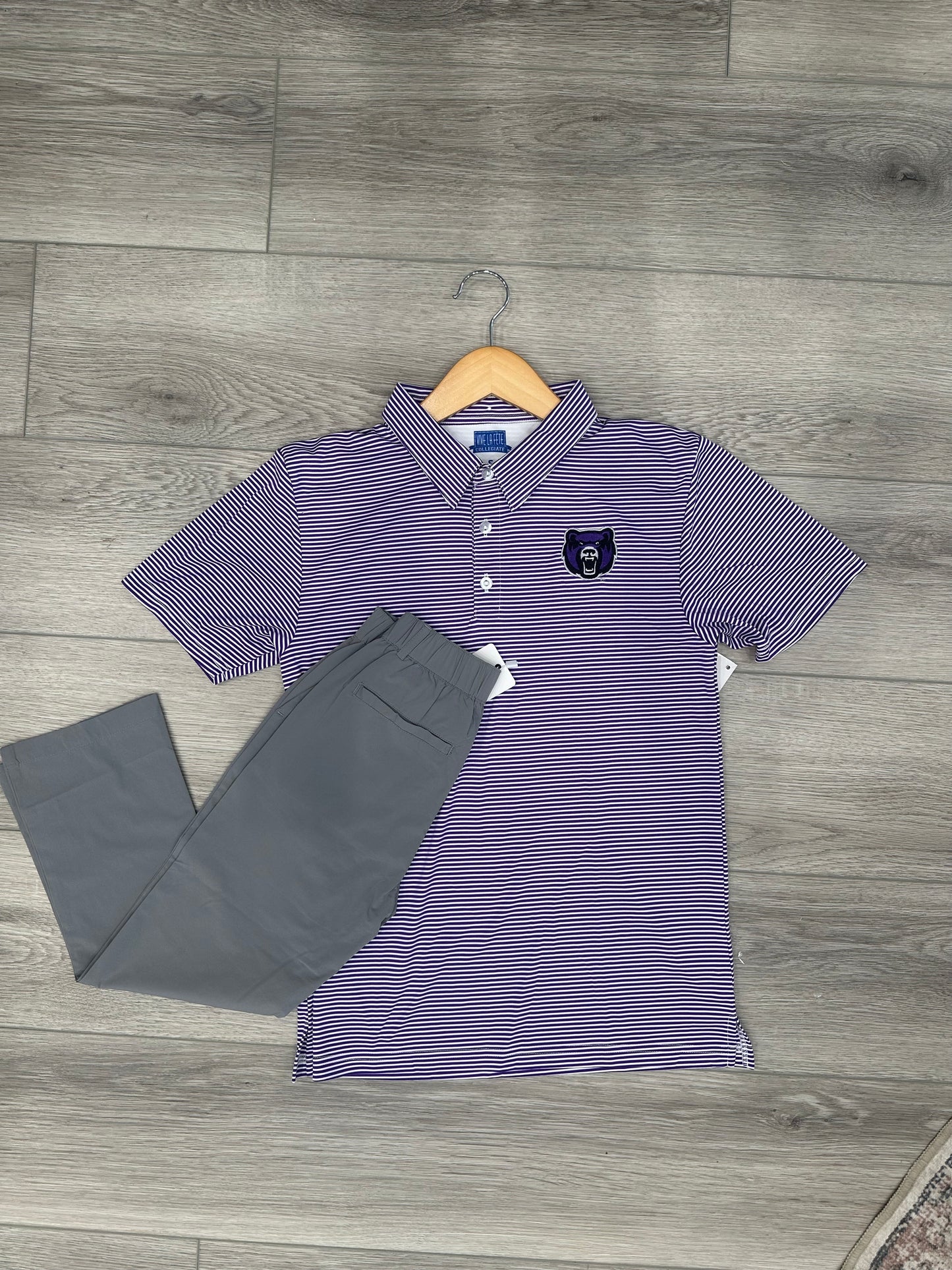 central arkansas stripe polo