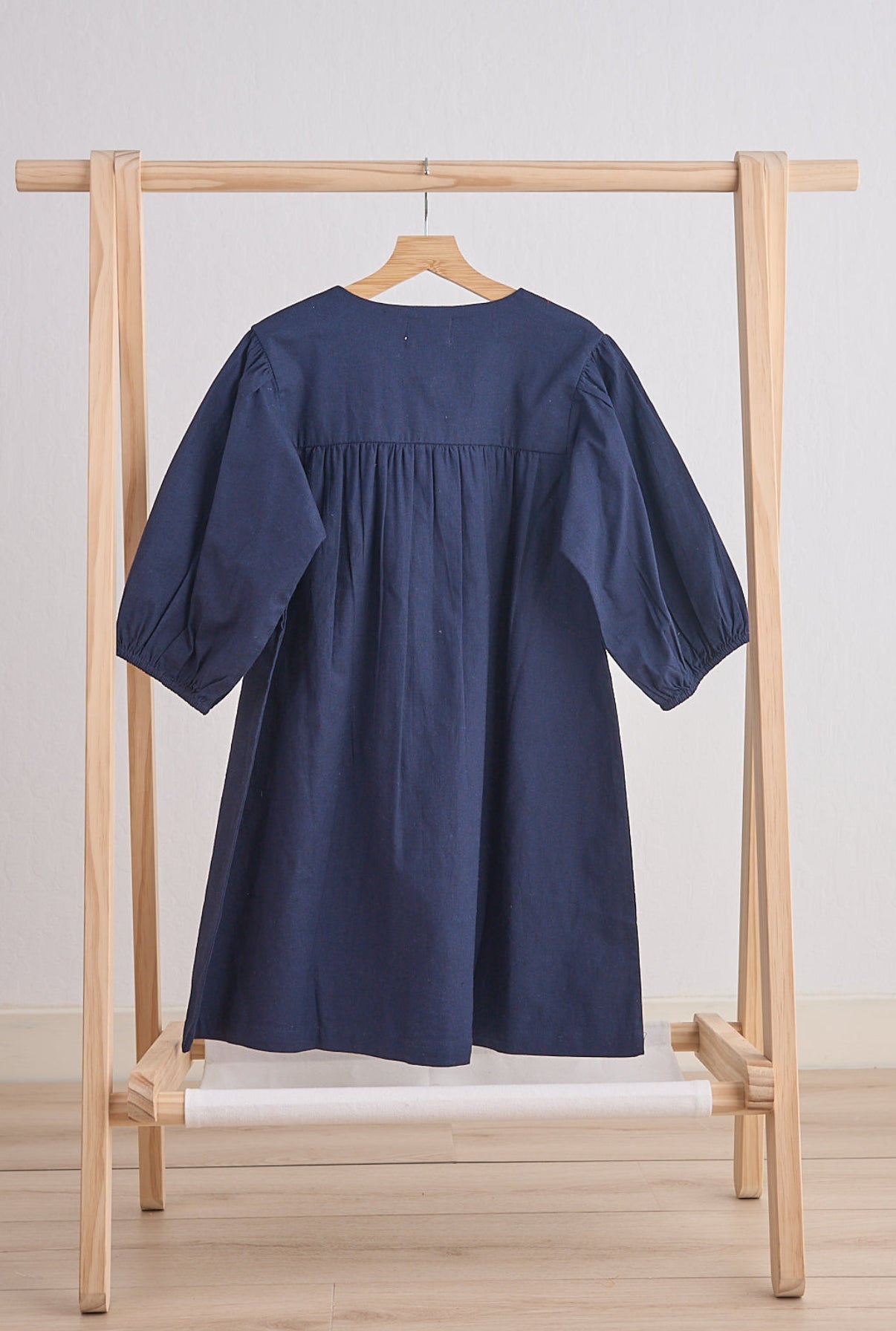 Navy floral embroidered dress