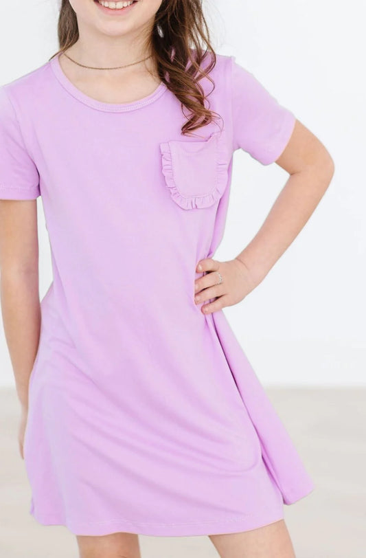 bright lilac tshirt dress