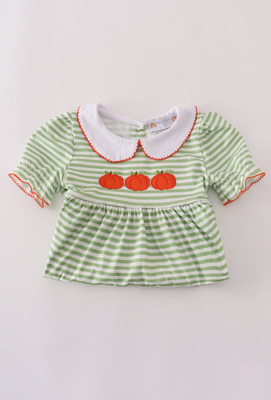 Pumpkin green stripe dress