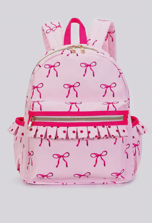 Hot pink bow backpack