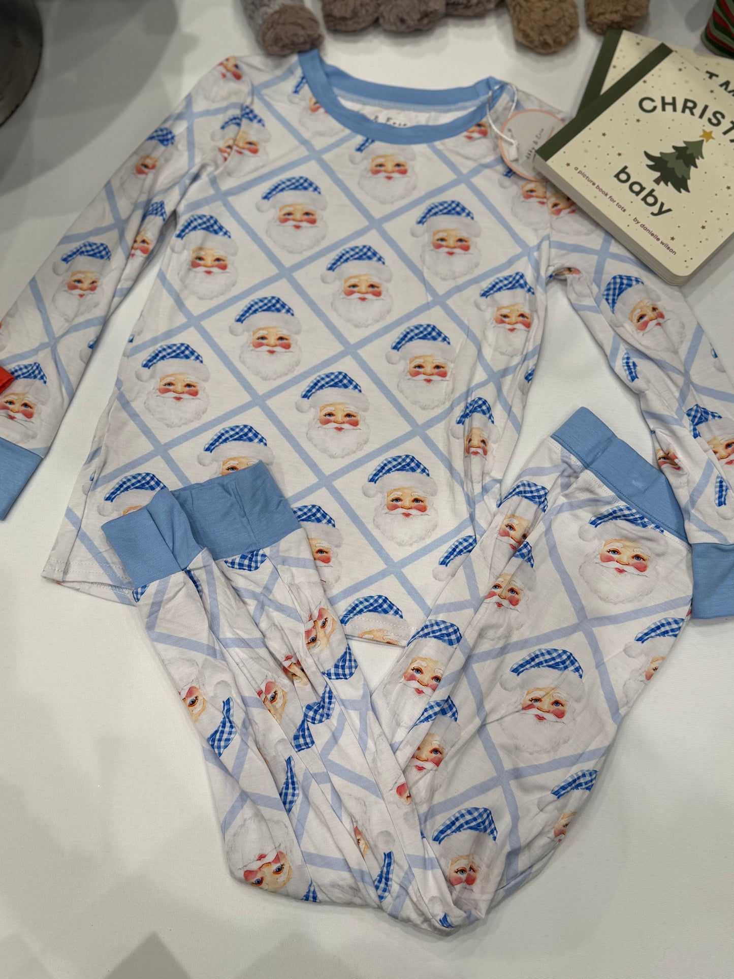 Blue Santa bamboo pajamas