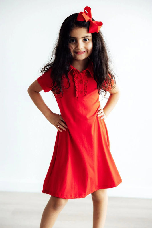 Red polo dress