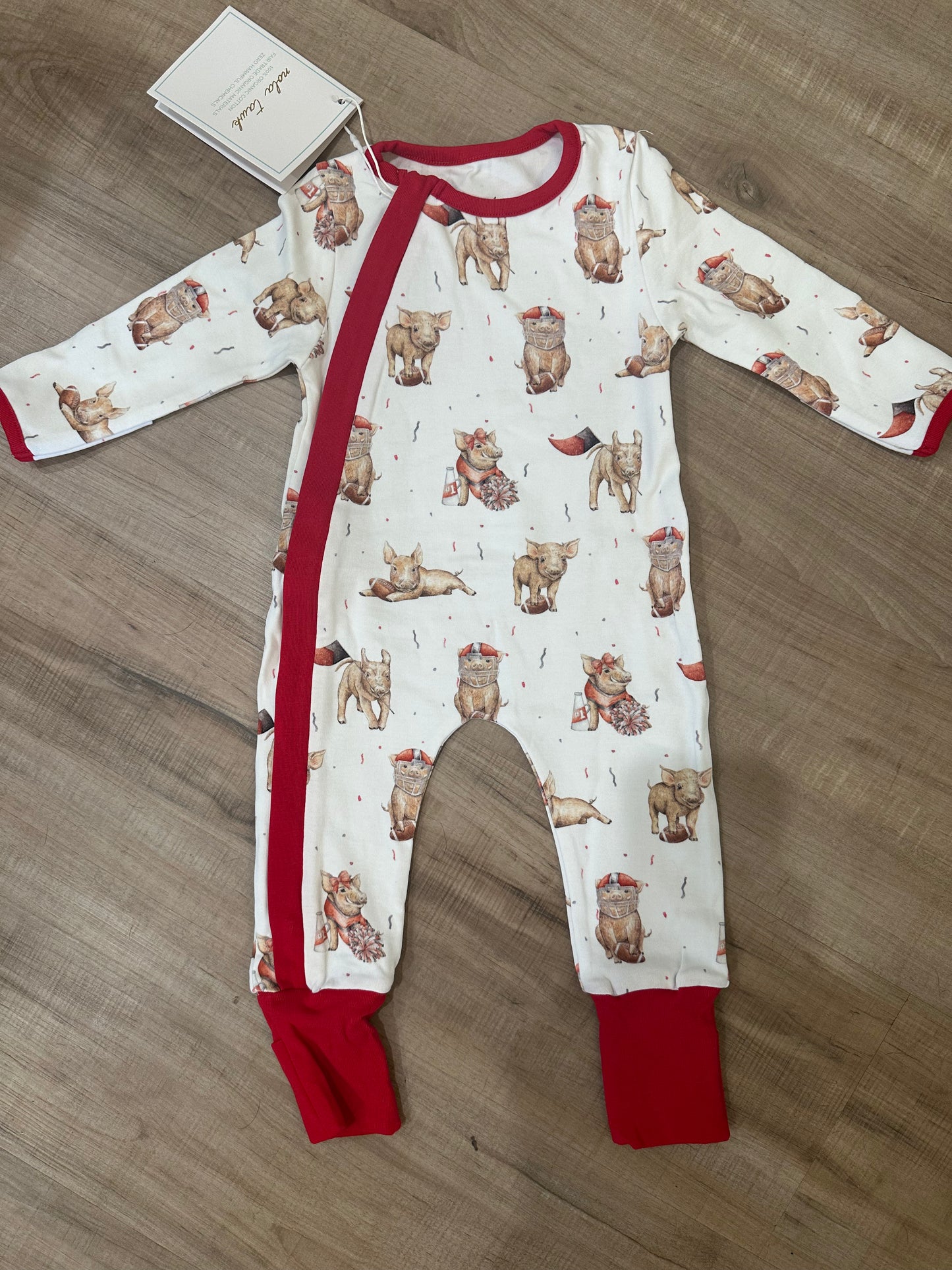 arkansas zip up pajamas