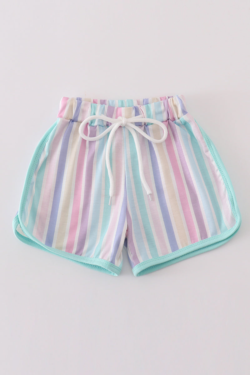 multicolor stripe shorts