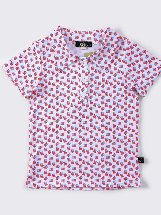 american flag collar polo