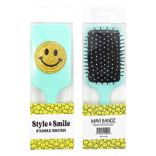 varsity glitter hairbrush- blue