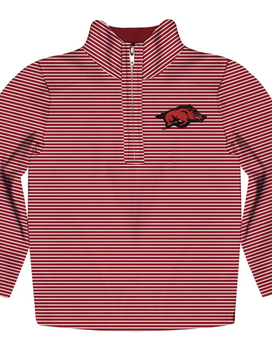 arkansas razorback stripe quarter zip