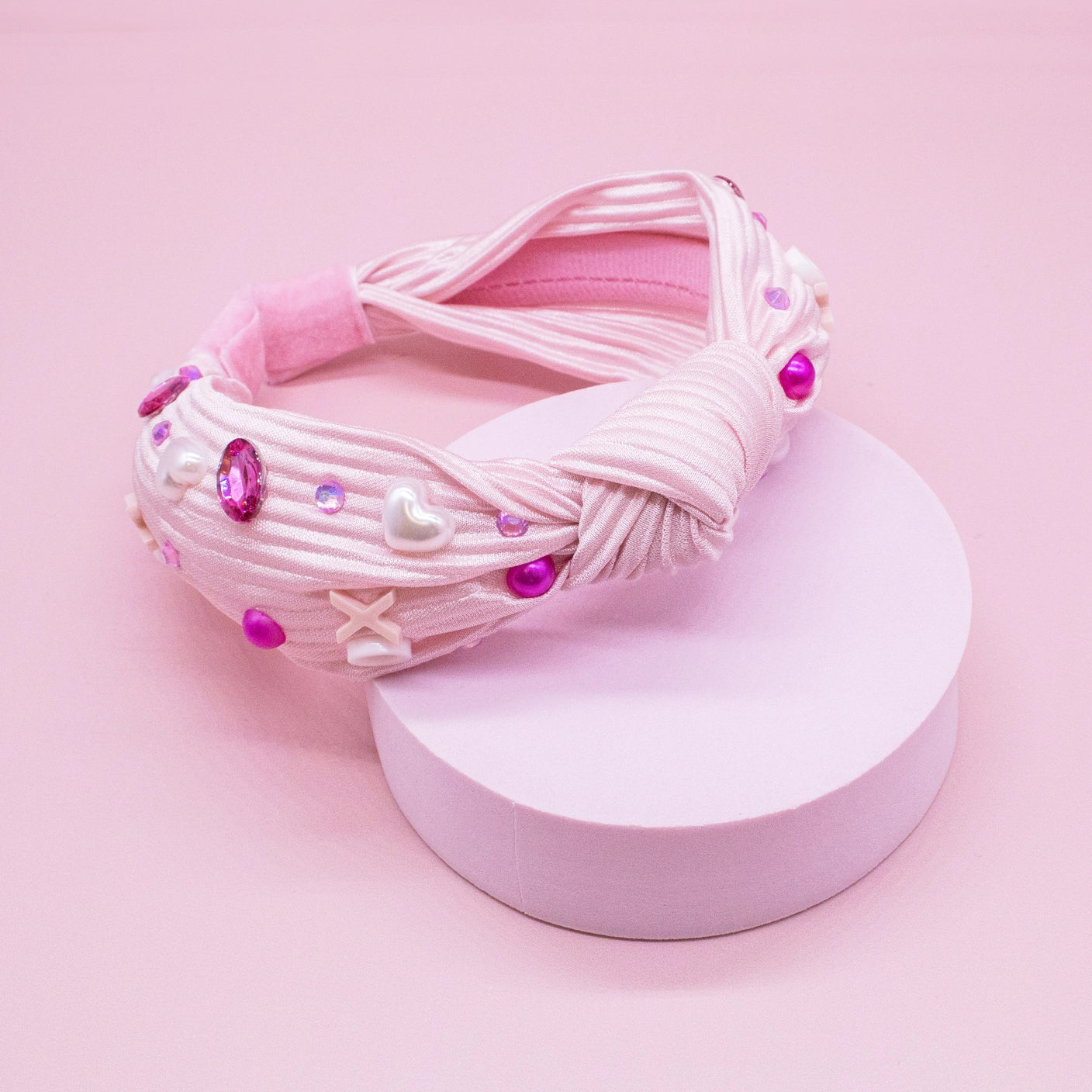 beaded valentine knot headband