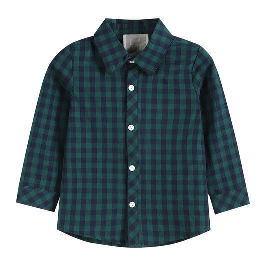 blue/green plaid dress shirt