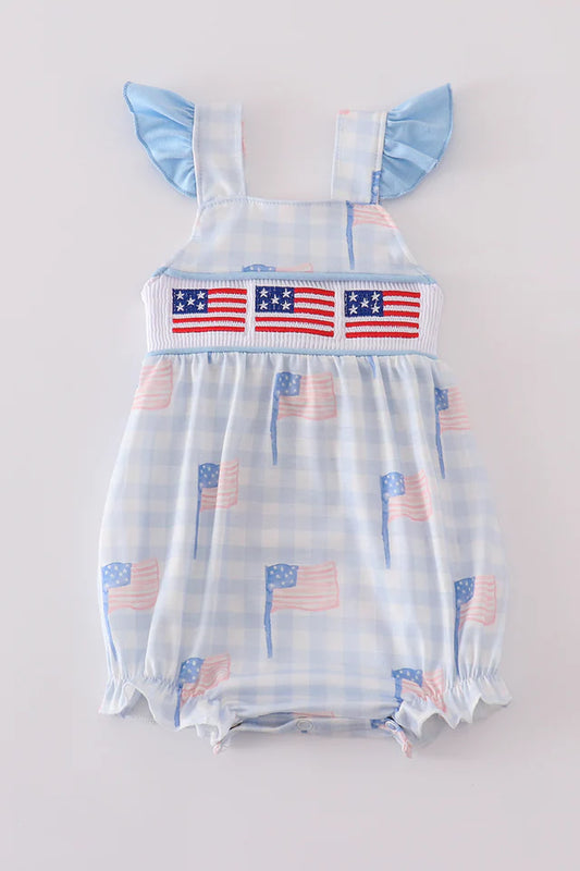 blue flag embroidery bubble