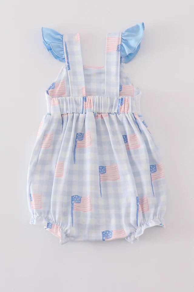 blue flag embroidery bubble