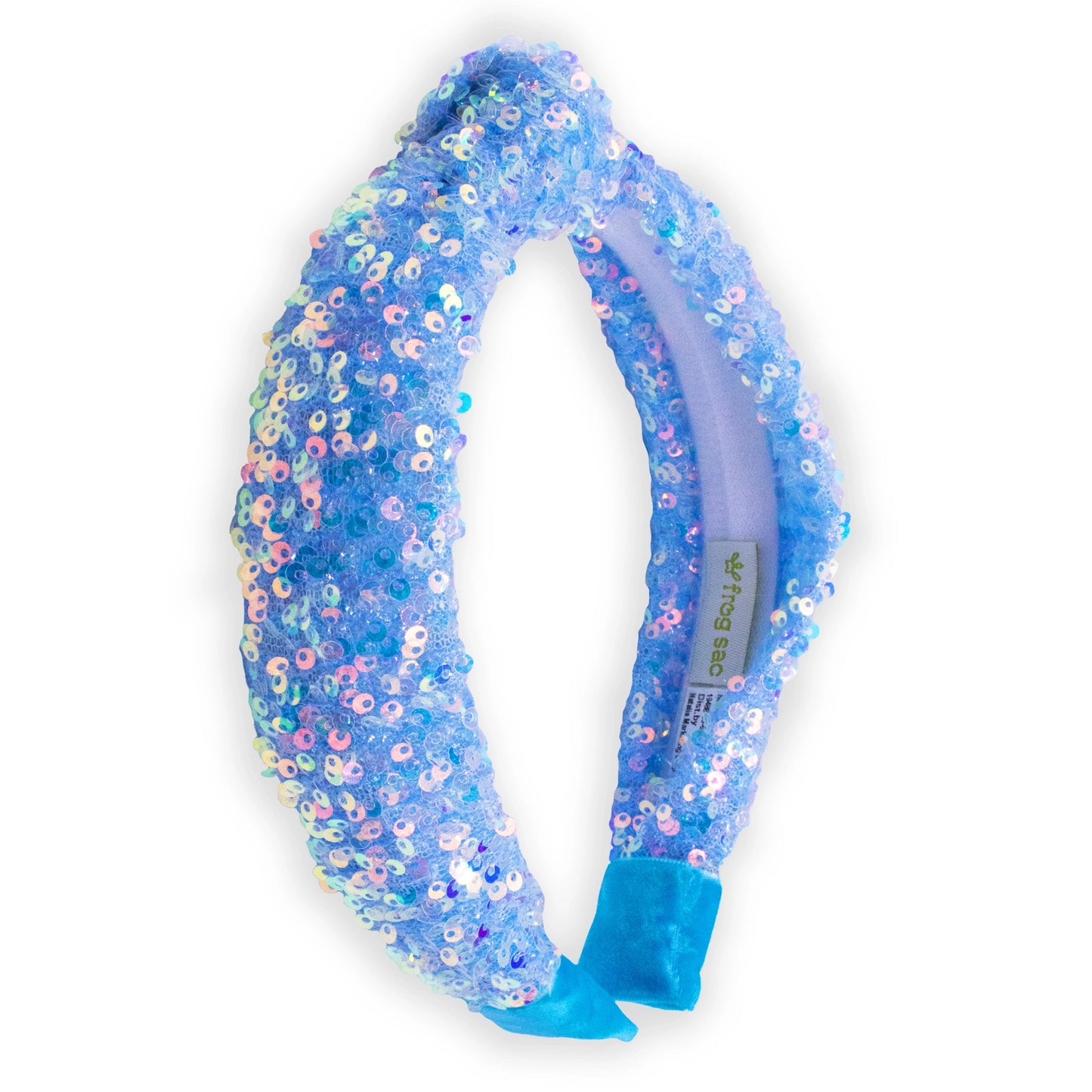 blue sparkly sequin headband