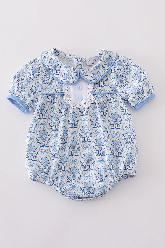 blue toile garden bow bubble