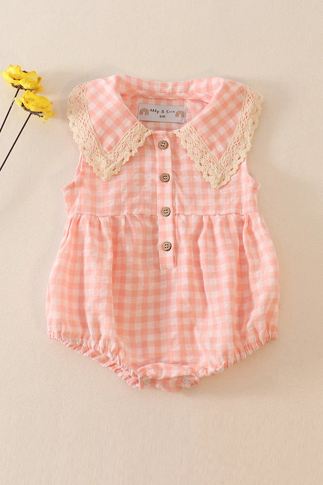 blush plaid linen bubble