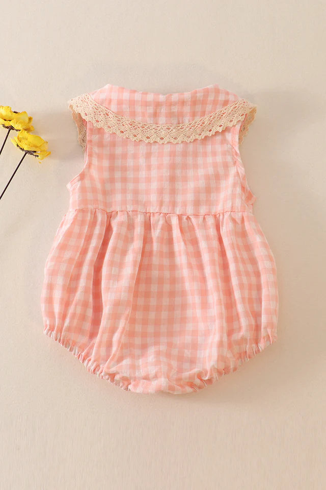 blush plaid linen bubble