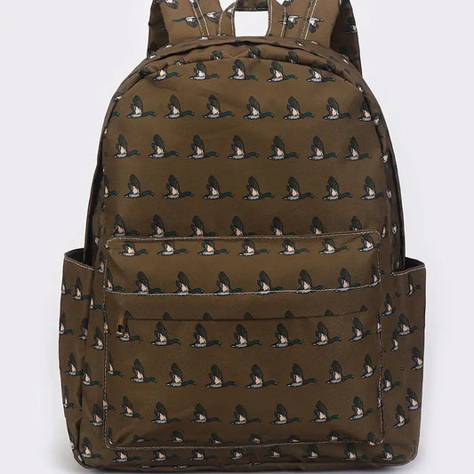 mallard print backpack