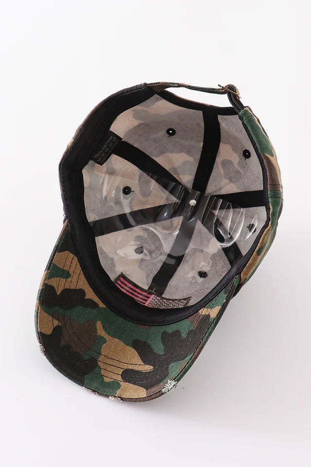 women's camo flag hat