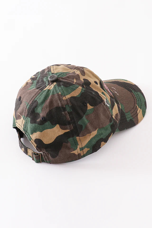 women's camo flag hat