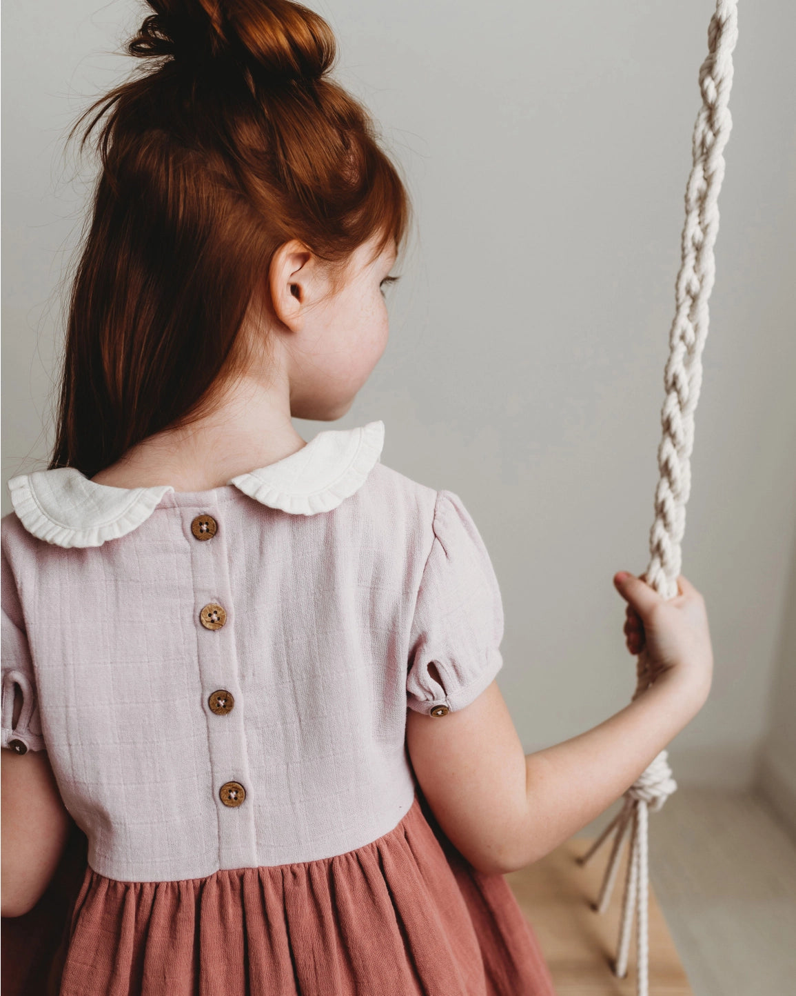 colorblock collar dress- soft rose