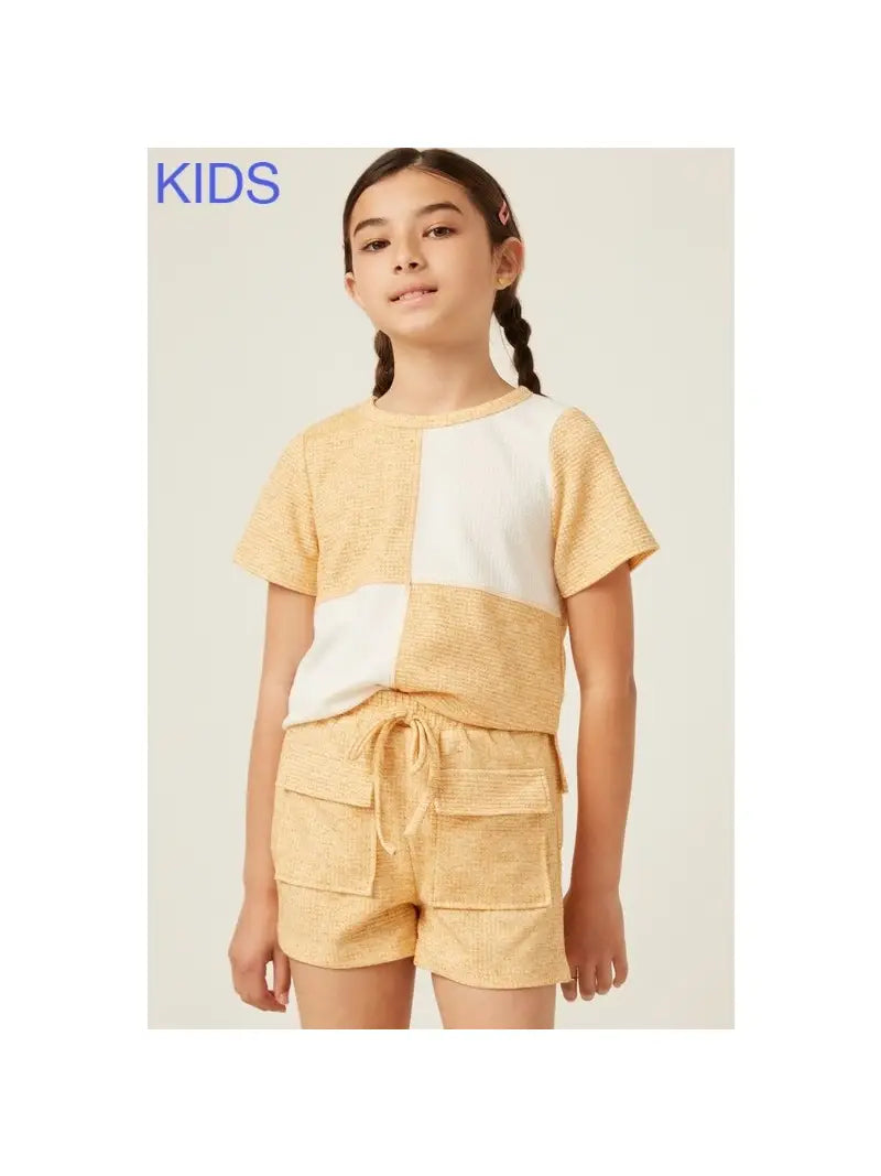 girls panel knit shirt