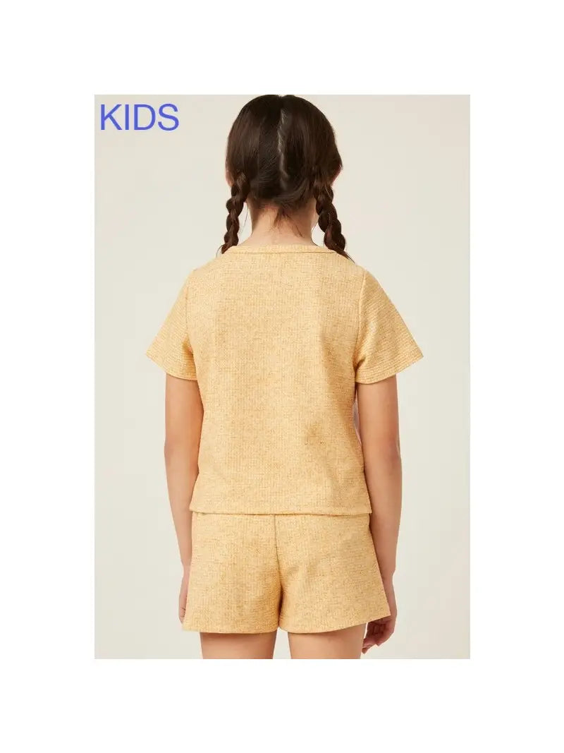 girls panel knit shirt