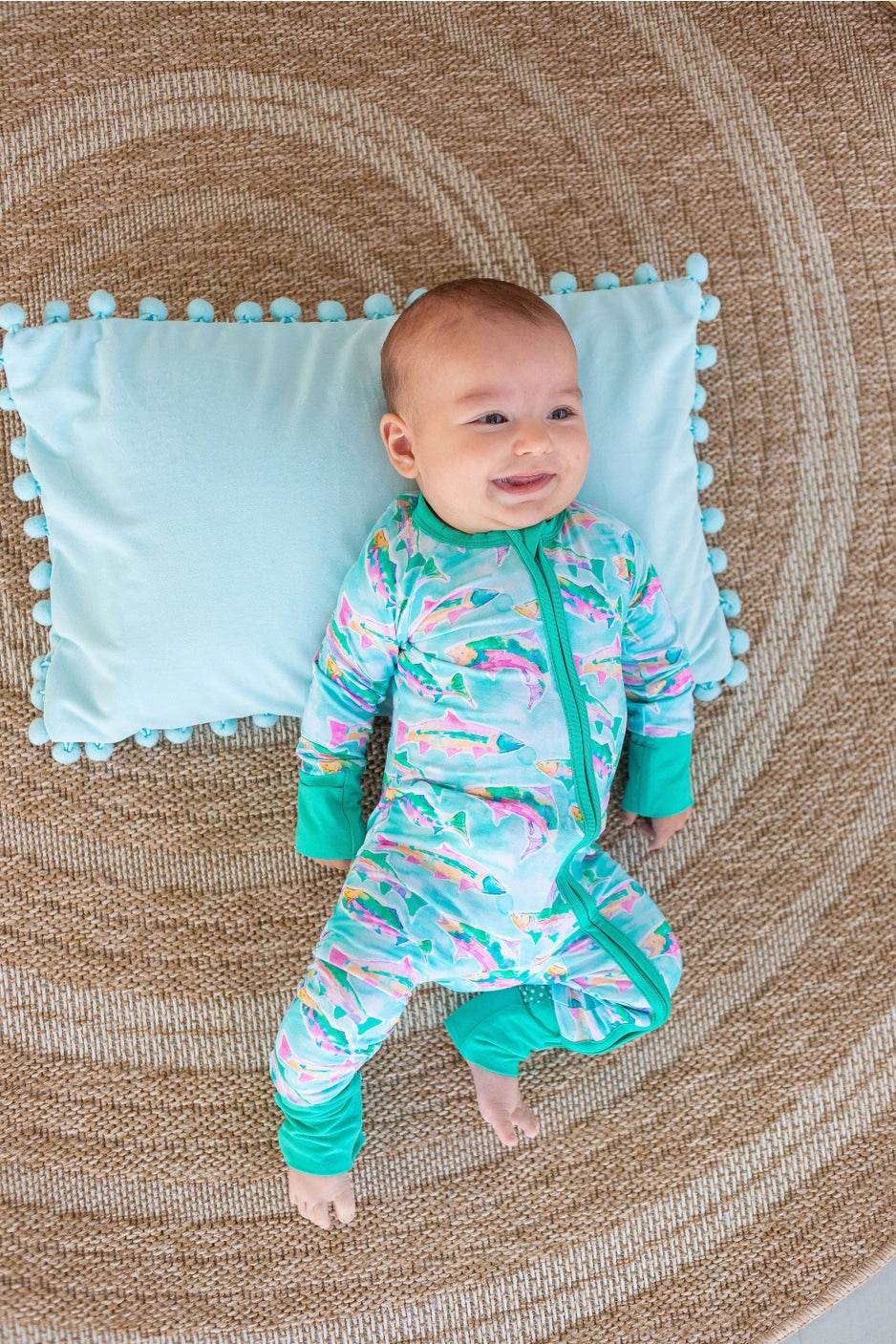 fish zipper onesie pajama