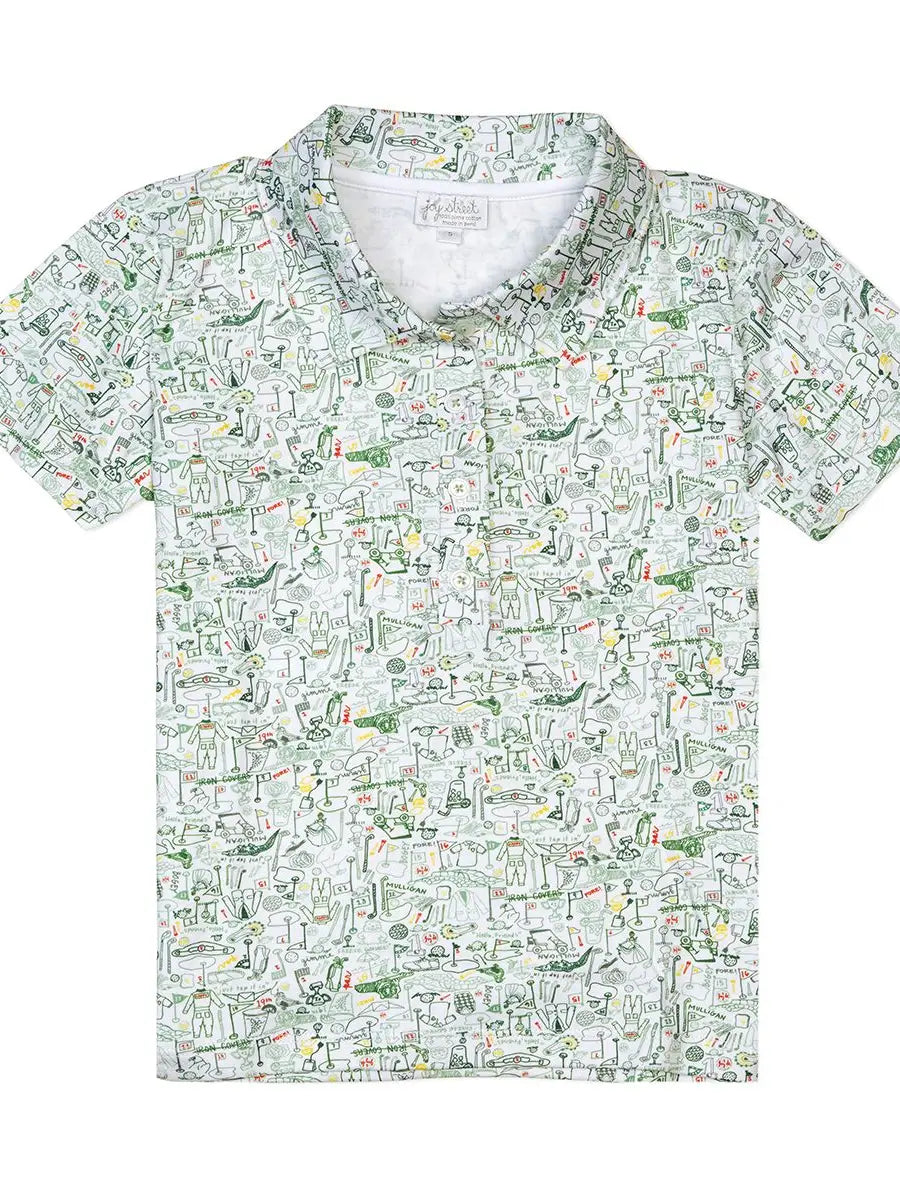 golf print polo