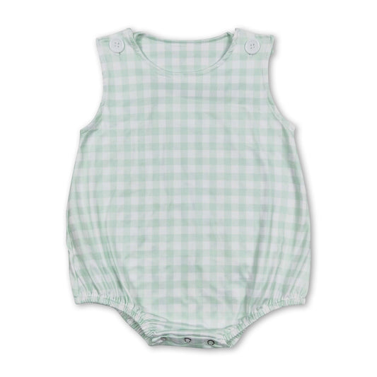 green plaid baby boy bubble