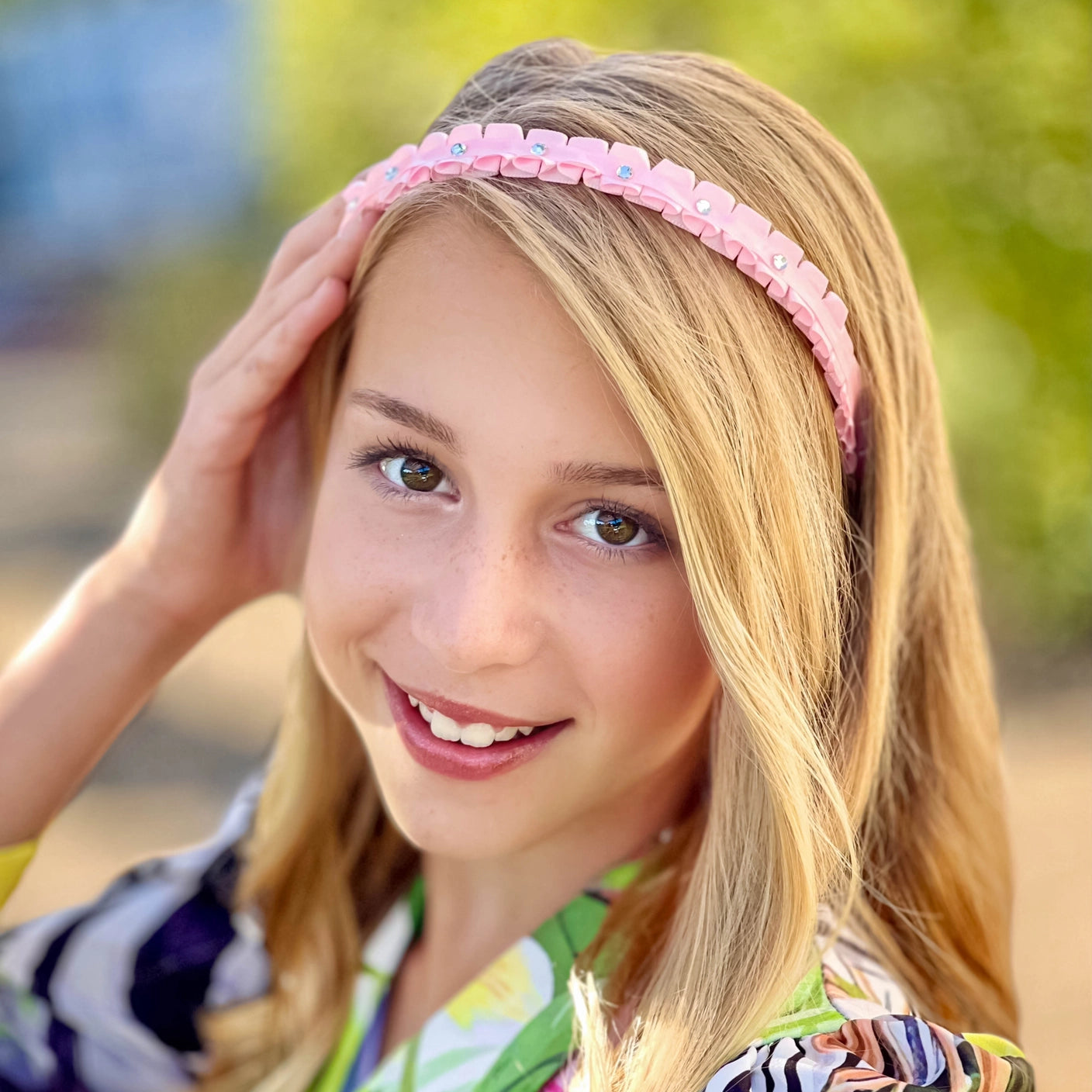 light pink rhinestone headband