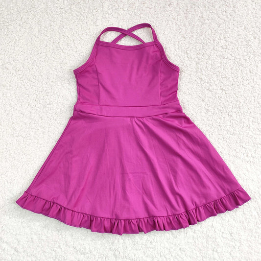magenta athletic twirl dress
