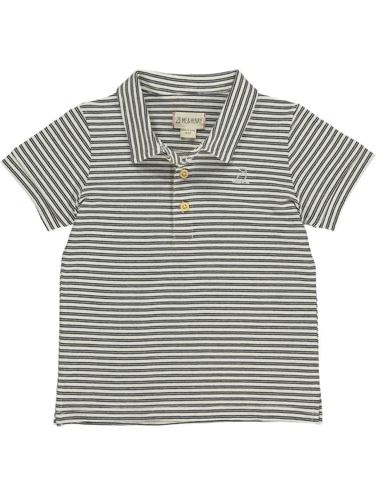 me & henry black/cream polo