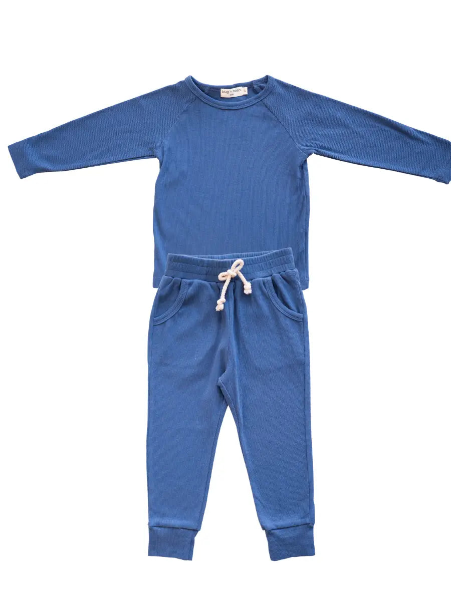 organic cotton lounge set- blue