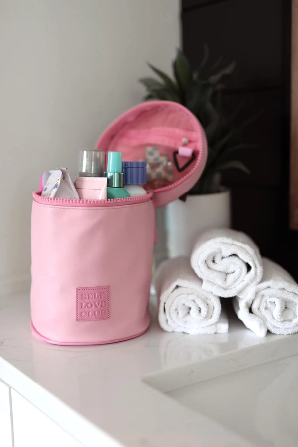 barrel organizer toiletry bag (pink)