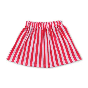 pink and red stripe skirt